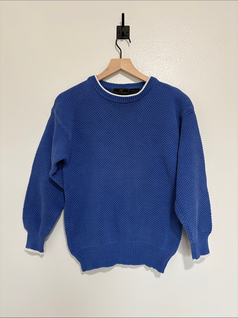 Vintage 1980s Abercrombie & Fitch Chunky Knit Pullover Sweater Blue Large